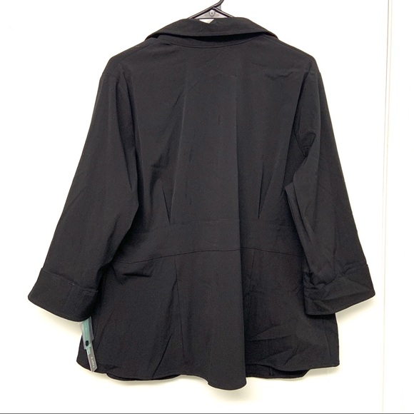 NWT Apt 9 Button Up 3/4 Sleeve Button Up Black 1X - Picture 2 of 8